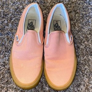 Salmon colored gum sole slip on vans!